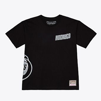 Men's Mitchell & Ness Black Houston Rockets Chrome Heritage T-Shirt