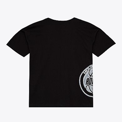 Men's Mitchell & Ness Black Houston Rockets Chrome Heritage T-Shirt