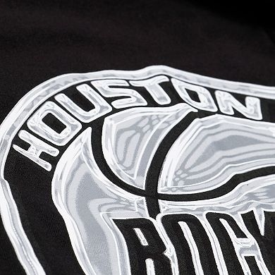 Men's Mitchell & Ness Black Houston Rockets Chrome Heritage T-Shirt