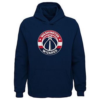 Youth Outerstuff Navy Washington Wizards Primary Logo Pullover Hoodie