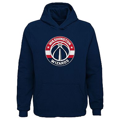Youth Outerstuff Navy Washington Wizards Primary Logo Pullover Hoodie