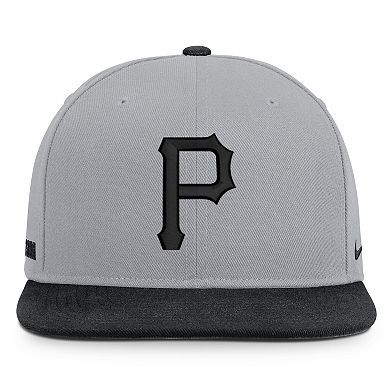 Men's Nike Gray/Black Pittsburgh Pirates Primetime Pro Dri-FIT Snapback Hat