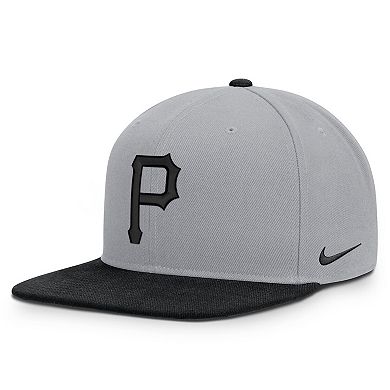 Men's Nike Gray/Black Pittsburgh Pirates Primetime Pro Dri-FIT Snapback Hat