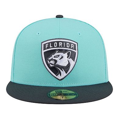 Men's New Era Turquoise/Charcoal Florida Panthers Two-Tone Color Pack 59FIFTY Fitted Hat