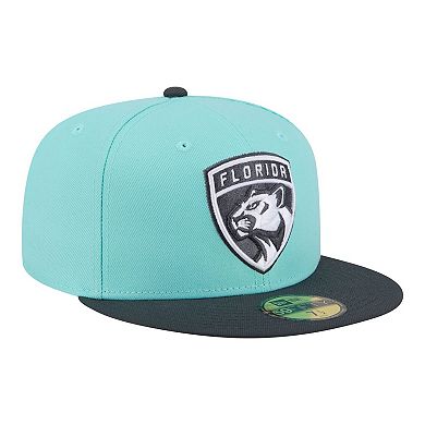Men's New Era Turquoise/Charcoal Florida Panthers Two-Tone Color Pack 59FIFTY Fitted Hat