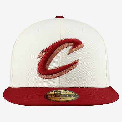 Men's New Era Gray/Wine Cleveland Cavaliers Chrome Two-Tone 59FIFTY Fitted Hat
