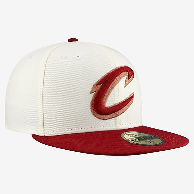 Men's New Era Gray/Wine Cleveland Cavaliers Chrome Two-Tone 59FIFTY Fitted Hat