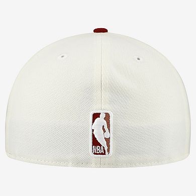 Men's New Era Gray/Wine Cleveland Cavaliers Chrome Two-Tone 59FIFTY Fitted Hat