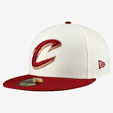 Men's New Era Gray/Wine Cleveland Cavaliers Chrome Two-Tone 59FIFTY Fitted Hat