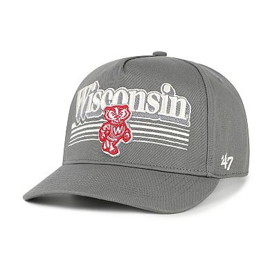 Men's '47 Gray Wisconsin Badgers Script Fade Hitch Adjustable Hat