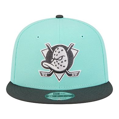 Men's New Era Turquoise/Charcoal Anaheim Ducks Two-Tone Color Pack 9FIFTY Snapback Hat