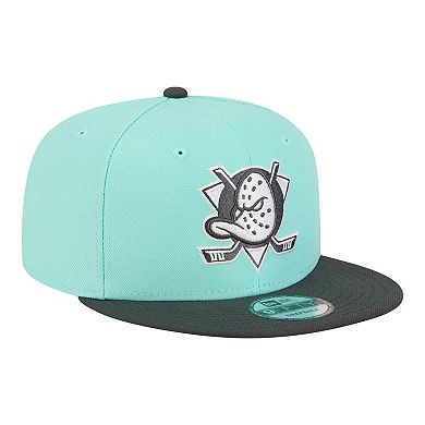 Men's New Era Turquoise/Charcoal Anaheim Ducks Two-Tone Color Pack 9FIFTY Snapback Hat