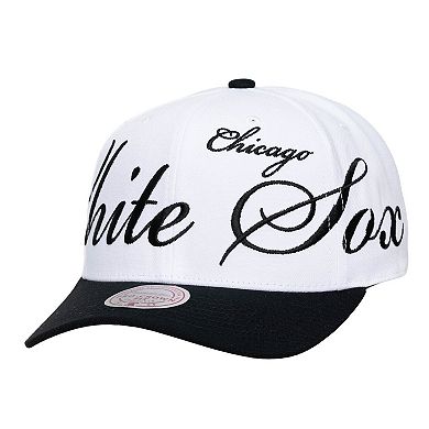 Unisex Mitchell & Ness White/Black Chicago White Sox XL Script Pro Crown Adjustable Hat
