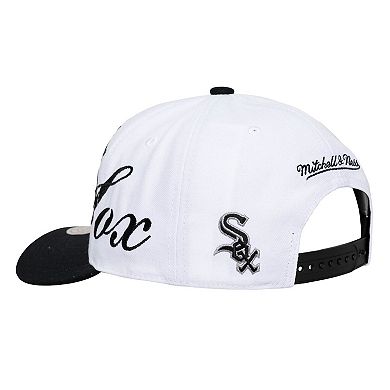 Unisex Mitchell & Ness White/Black Chicago White Sox XL Script Pro Crown Adjustable Hat