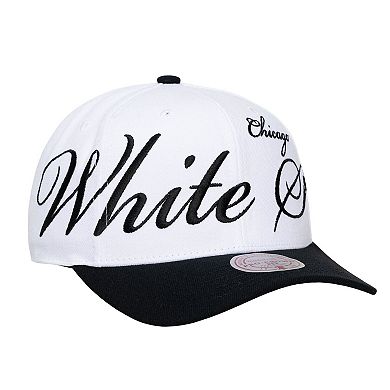 Unisex Mitchell & Ness White/Black Chicago White Sox XL Script Pro Crown Adjustable Hat