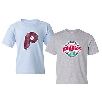 Youth Soft as a Grape Light Blue/Gray Philadelphia Phillies Cooperstown 2-Pack T-Shirt Set