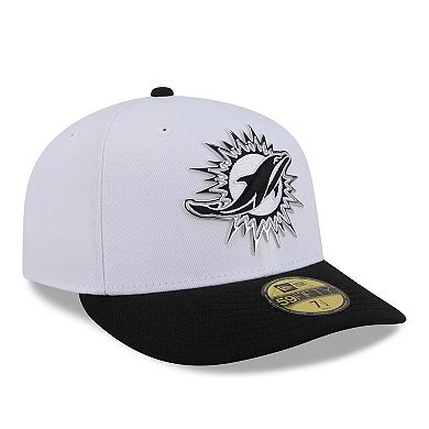 Men's New Era White/Black Miami Dolphins 2026 NFL Draft Pre-Curved 59FIFTY Fitted Hat