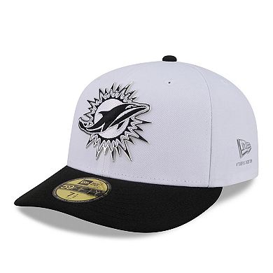 Men's New Era White/Black Miami Dolphins 2026 NFL Draft Pre-Curved 59FIFTY Fitted Hat