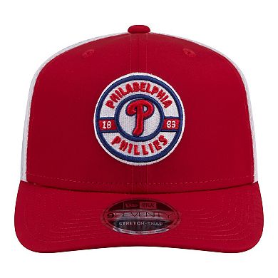 Men's New Era Red Philadelphia Phillies Active 9SEVENTY Adjustable Trucker Hat