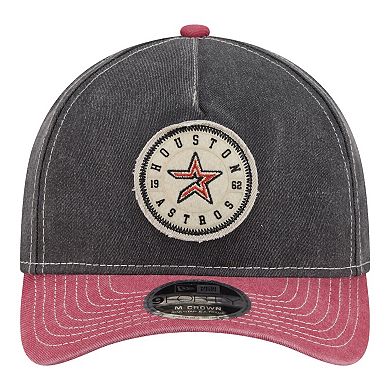 Men's New Era Black/Red Houston Astros Felt M-Crown 9FORTY Adjustable Hat