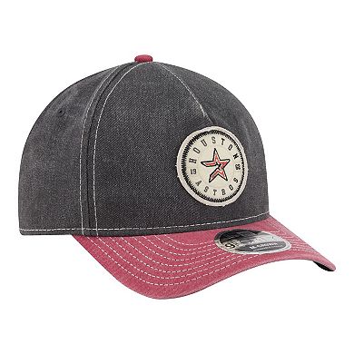 Men's New Era Black/Red Houston Astros Felt M-Crown 9FORTY Adjustable Hat