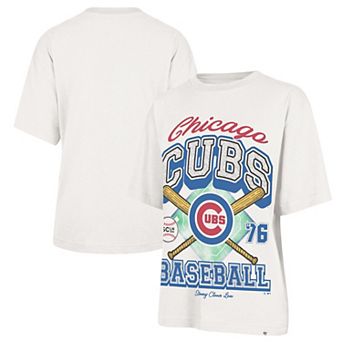 Women's '47 x Stoney Clover Lane Sand Chicago Cubs Crossover Base Foundation T-Shirt