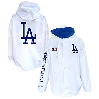 Men's Mitchell & Ness White Los Angeles Dodgers Big & Tall Full-Snap Hooded Jacket