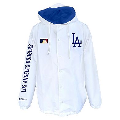 Men's Mitchell & Ness White Los Angeles Dodgers Big & Tall Full-Snap Hooded Jacket