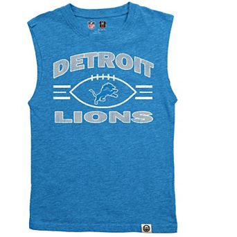 Youth Wes & Willy Blue Detroit Lions Muscle Tank Top