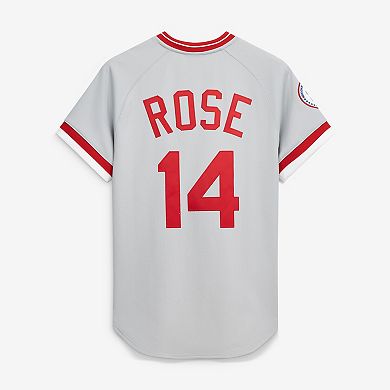 Men's Mitchell & Ness Pete Rose Gray Cincinnati Reds 1976 Authentic Jersey
