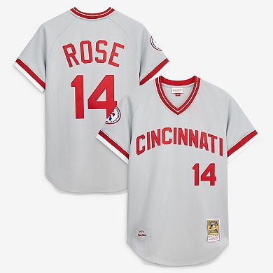 Men's Mitchell & Ness Pete Rose Gray Cincinnati Reds 1976 Authentic Jersey