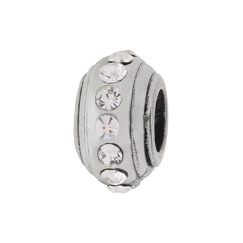 Individuality Beads Sterling Silver Crystal Stopper Bead, Womens, White