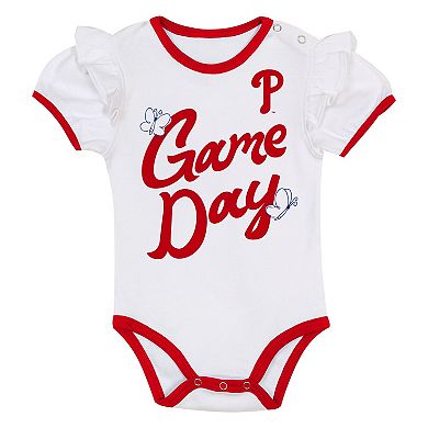 "Girls Infant Outerstuff Philadelphia Phillies Bodysuit, Headband & Skirt Set"