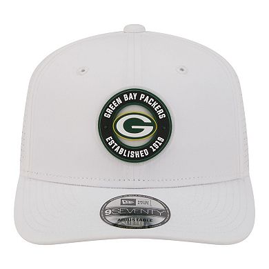 Men's New Era White Green Bay Packers COOLERA 9SEVENTY Adjustable Hat