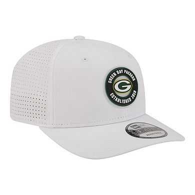 Men's New Era White Green Bay Packers COOLERA 9SEVENTY Adjustable Hat
