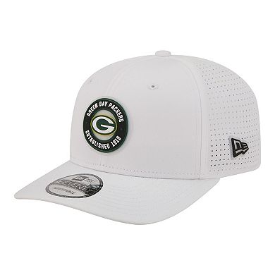 Men's New Era White Green Bay Packers COOLERA 9SEVENTY Adjustable Hat