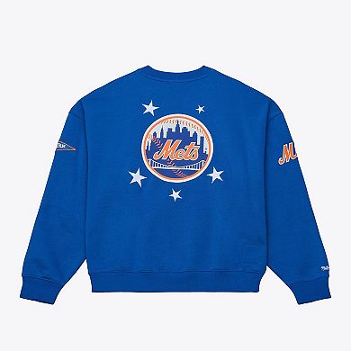 Women's Mitchell & Ness Royal New York Mets Pep Rally Sweatshirt