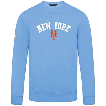Men's Levelwear Light Blue New York Mets Zane Felt Arch Pullover Sweatshirt