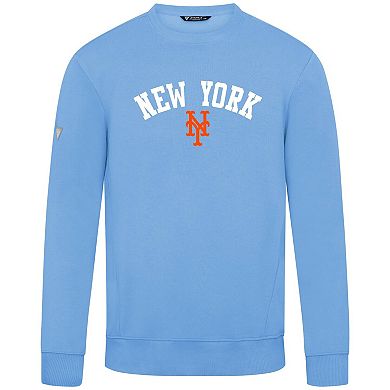 Men's Levelwear Light Blue New York Mets Zane Felt Arch Pullover Sweatshirt