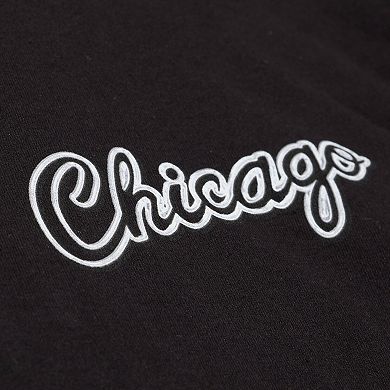 Men's Mitchell & Ness Black Chicago Bulls Chrome Heritage T-Shirt