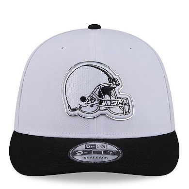 Men's New Era White/Black Cleveland Browns 2026 NFL Draft Pre-Curved 9FIFTY Snapback Hat