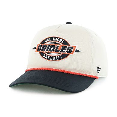 Men's '47 Natural/Black Baltimore Orioles Frame Out Hitch Adjustable Hat