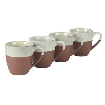 Gibson Elite William Crest 4 pc Coffee Mug Set 15oz Stoneware Cups Reactive Glaze Finish