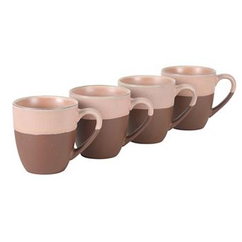 Gibson Elite William Crest 4 pc Coffee Mug Set 15oz Stoneware Cups Reactive Glaze Finish