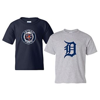 Youth Soft as a Grape Navy/Gray Detroit Tigers Cooperstown 2-Pack T-Shirt Set
