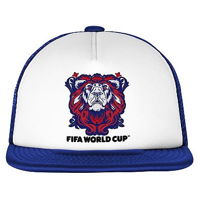 Men's Outerstuff White/Royal England National Team Defender Adjustable Trucker Hat