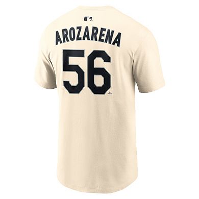 Men's Nike Randy Arozarena Natural Seattle Mariners Name & Number T-Shirt