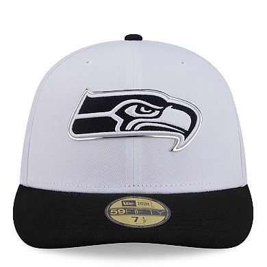 Men's New Era White/Black Seattle Seahawks 2026 NFL Draft Pre-Curved 59FIFTY Fitted Hat