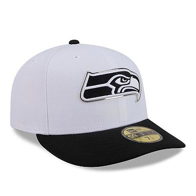 Men's New Era White/Black Seattle Seahawks 2026 NFL Draft Pre-Curved 59FIFTY Fitted Hat