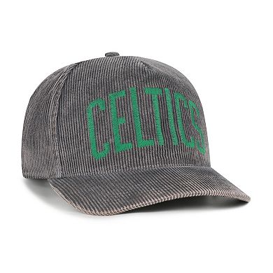 Men's '47 Charcoal Boston Celtics Reclaim Snow Wash Corduroy Adjustable Hitch Hat